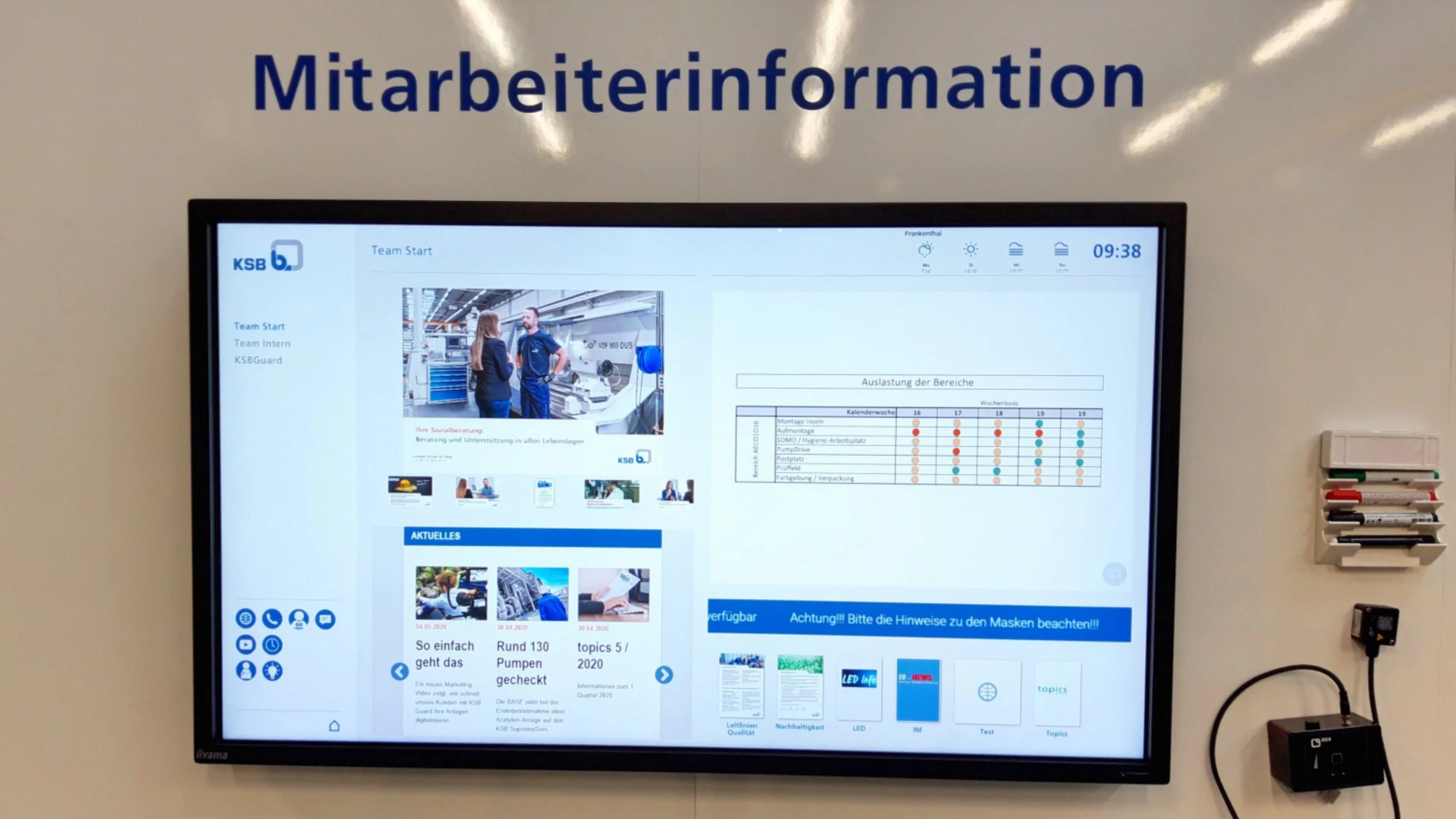 Digital solution: KPIs, tasks and responsibilities are available to employees in real time via a system-integrated information board.